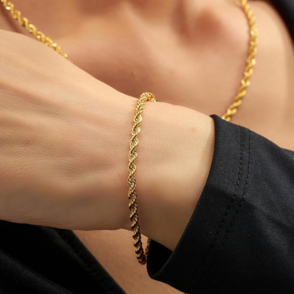 Picture of New American Rope Chain Bracelet For Men - Gold