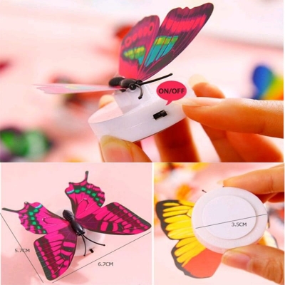 Picture of 1 Pcs Glowing Butterfly 3D Wall Sticker Night Light For Wedding Decoration Magnet Butterflies Fridge Decals Home Room Decor-Multicolor