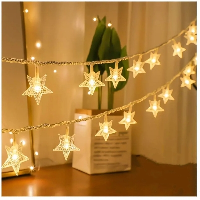 Picture of LED Star String Fairy Lights - Golden-Gold