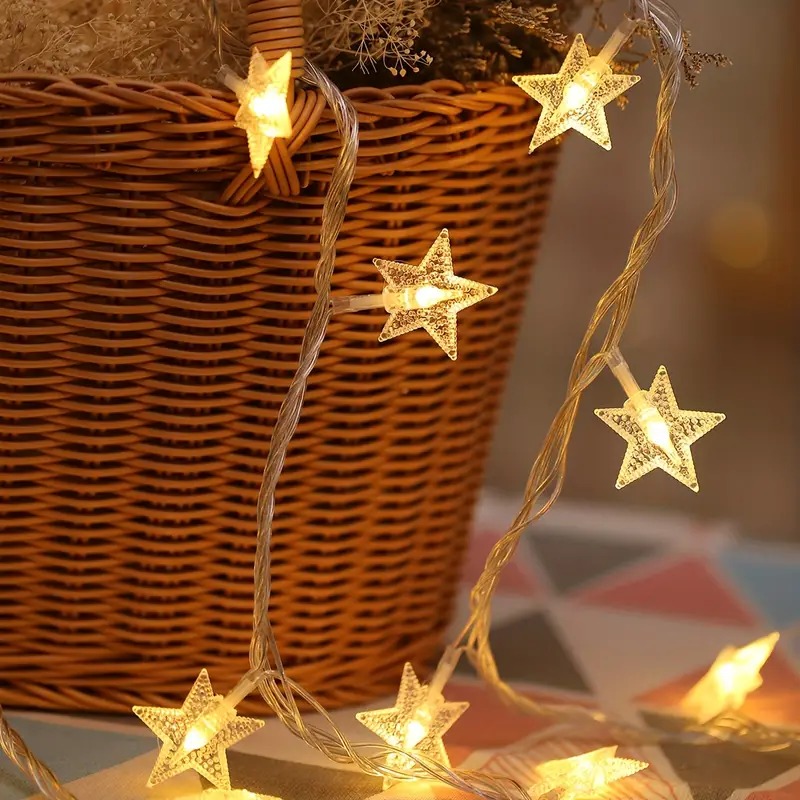 Picture of LED Star String Fairy Lights - Golden-Gold