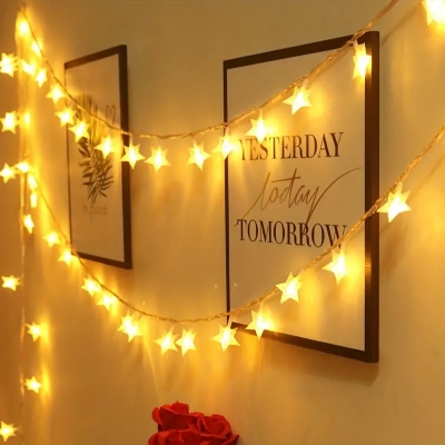 Picture of LED Star String Fairy Lights - Golden-Gold