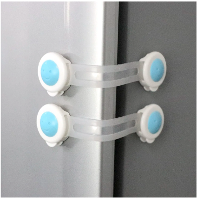 Picture of Anti-baby drawer lock child safety lock cabinet door baby cabinet refrigerator lock protective safety buckle lock anti-pinch finger- 2pcs