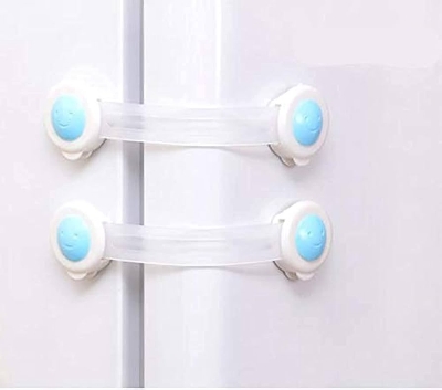 Picture of Anti-baby drawer lock child safety lock cabinet door baby cabinet refrigerator lock protective safety buckle lock anti-pinch finger- 2pcs