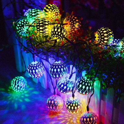 Picture of Multicolor Metal Ball Fairy Light_ Metal Ball String Light - Fairy lights 20pcs string lights Party Wedding Decoration-Multicolor
