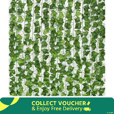 Picture of Artificial Hanging Leaf Vines Plant - 7 feet for Indoor and Outdoor Decoration-Green