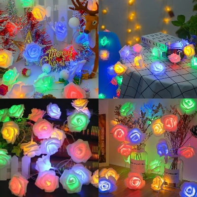 Picture of 80 psc Led Rose Flash String Fairy Light (25 Feet Length)-Multicolor