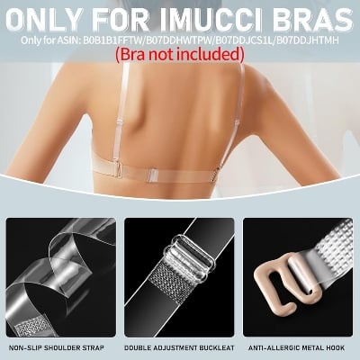 Picture of Clear Transparent Invisible Adjustable Shoulder replacement Bra Straps - Transparent