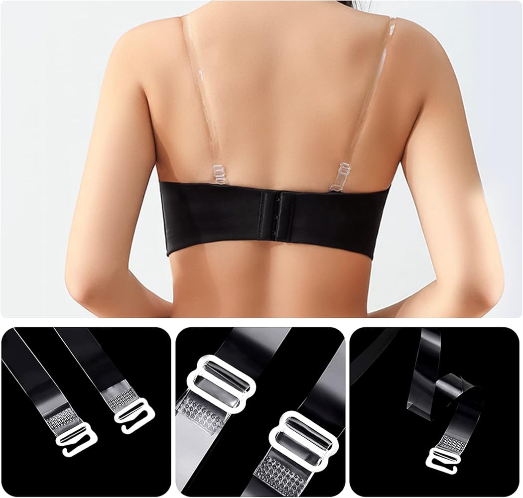 Picture of Clear Transparent Invisible Adjustable Shoulder replacement Bra Straps - Transparent