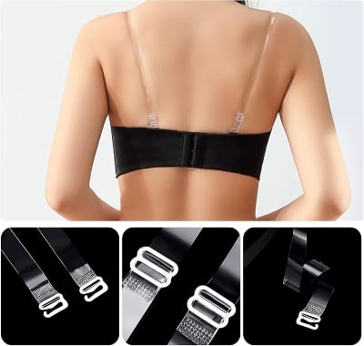 Picture of Clear Transparent Invisible Adjustable Shoulder replacement Bra Straps - Transparent
