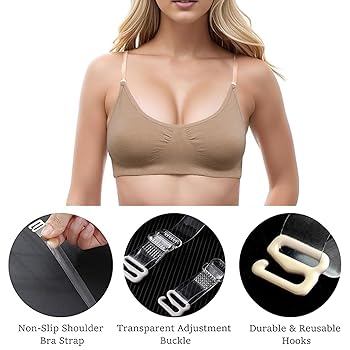 Picture of Clear Transparent Invisible Adjustable Shoulder replacement Bra Straps - Transparent