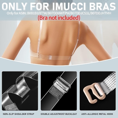 Picture of 1Pairs  Clear Transparent Shoulder Bra Straps- Transparent - Transparent