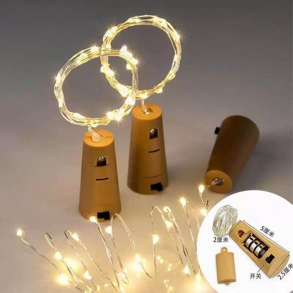 Picture of Battery Operated Starry Lights Bottle Cork Lights Mini Fairy String Lights Copper Wire-Gold