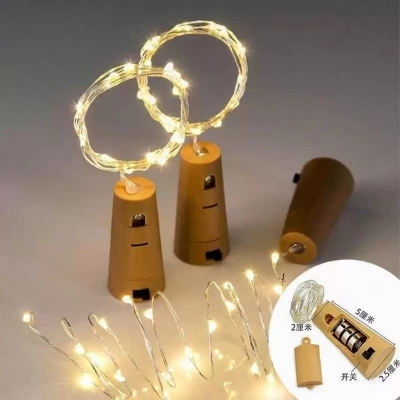 Picture of Battery Operated Starry Lights Bottle Cork Lights Mini Fairy String Lights Copper Wire-Gold