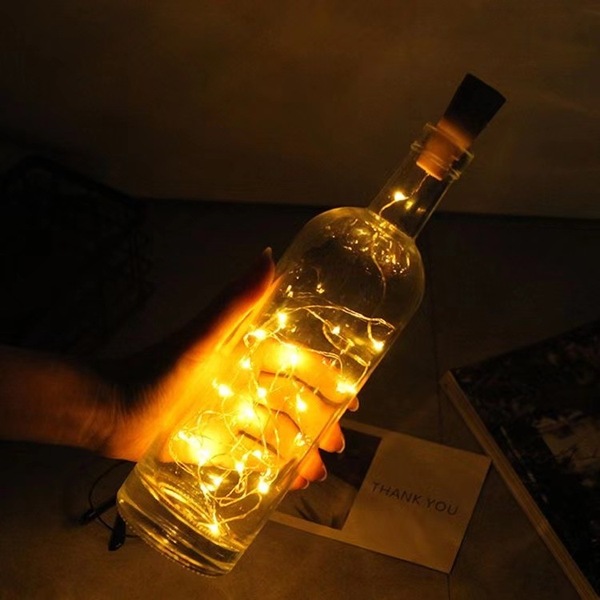Picture of Battery Operated Starry Lights Bottle Cork Lights Mini Fairy String Lights Copper Wire-Gold