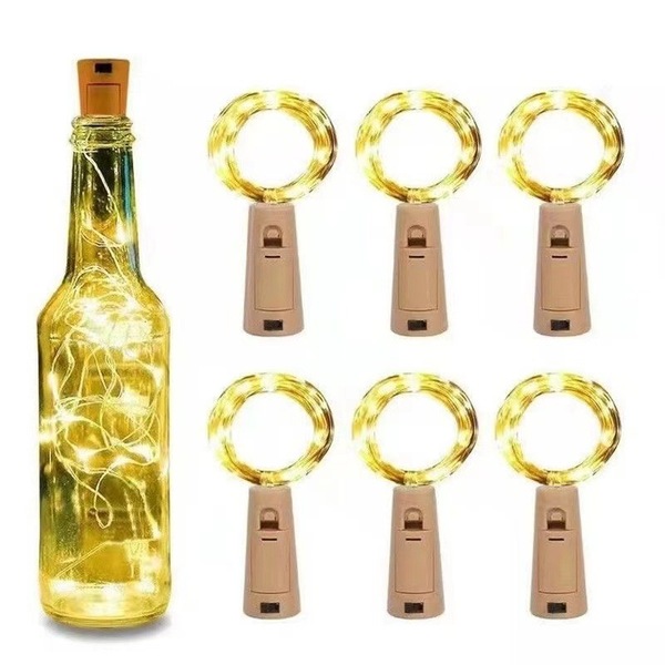 Picture of Battery Operated Starry Lights Bottle Cork Lights Mini Fairy String Lights Copper Wire-Gold