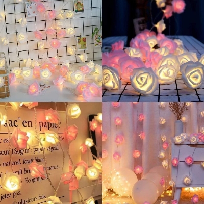 Picture of 80 psc Led Rose Flash String Fairy Light (25 Feet Length)-Gold