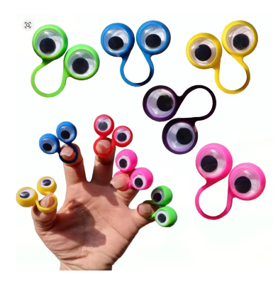 Picture of 10pcs Eyes Finger Ring Puppet Eyeballs Toy Eye Monster Funny Toy for Kids Party Favor (Random Color)