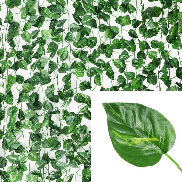 Picture of Artificial Hanging Vines Plant - 7 feet - for Indoor and Outdoor Decoration-Green