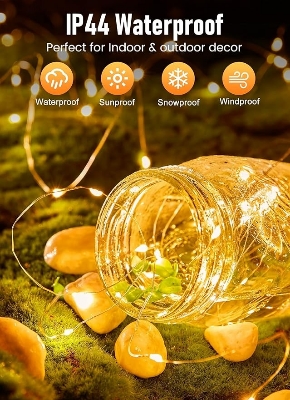 Picture of Led copper string lights 15 feet-Gold