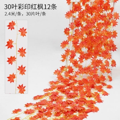 Picture of Enchanting Artificial Flower Silk Ivy Vines for Indoor and Outdoor Decorations (7.5 Feet Long)-Orange