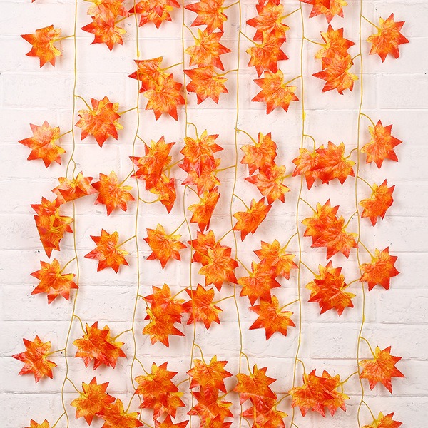 Picture of Enchanting Artificial Flower Silk Ivy Vines for Indoor and Outdoor Decorations (7.5 Feet Long)-Orange