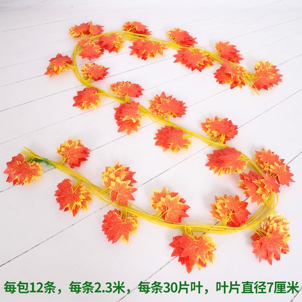 Picture of Enchanting Artificial Flower Silk Ivy Vines for Indoor and Outdoor Decorations (7.5 Feet Long)-Orange