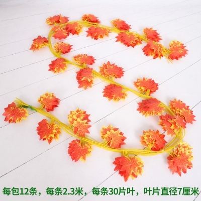 Picture of Enchanting Artificial Flower Silk Ivy Vines for Indoor and Outdoor Decorations (7.5 Feet Long)-Orange