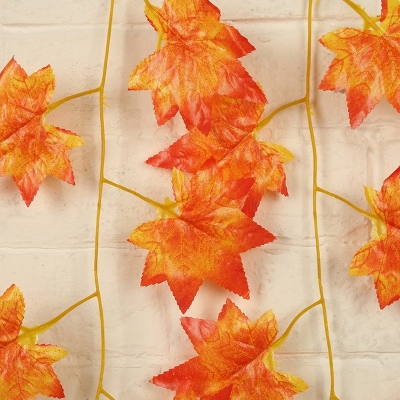 Picture of Enchanting Artificial Flower Silk Ivy Vines for Indoor and Outdoor Decorations (7.5 Feet Long)-Orange
