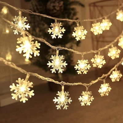 Picture of Snow Flake 28 Led 5 Meter String Lights_ Plug in Fairy String Lights golden