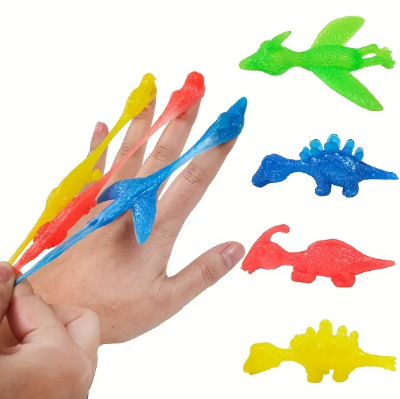 Picture of Dinosaur Finger Toy Mini Rubber Flying Dinosaur Toy For Kids Dinosaur Shooting Game Finger- 10 pcs