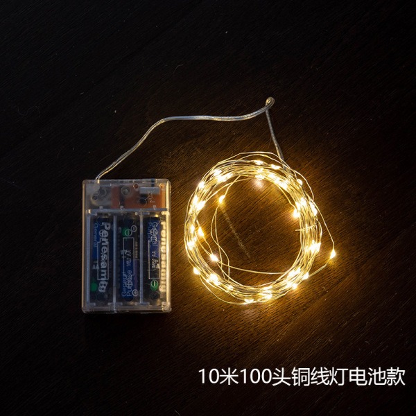 Picture of Led Copper Wire Light Battery Box Copper Wire String Light-Gold