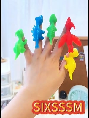 Picture of Dinosaur Finger Toys- Multi-Color-2 Pcs