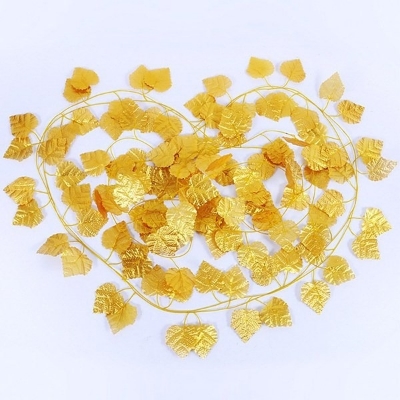 Picture of Enchanting Artificial Flower Silk Ivy Vines for Indoor and Outdoor Decorations (7 Feet Long)-Golden