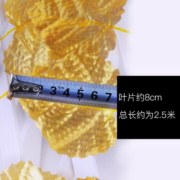 Picture of Enchanting Artificial Flower Silk Ivy Vines for Indoor and Outdoor Decorations (7 Feet Long)-Golden