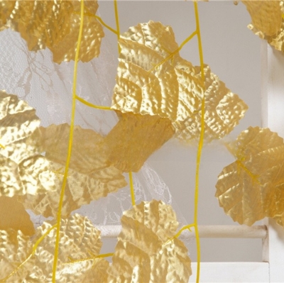 Picture of Enchanting Artificial Flower Silk Ivy Vines for Indoor and Outdoor Decorations (7 Feet Long)-Golden