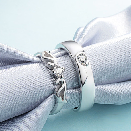 Picture of Premium Quality Couple Ring | Wedding Love Ring - Silver