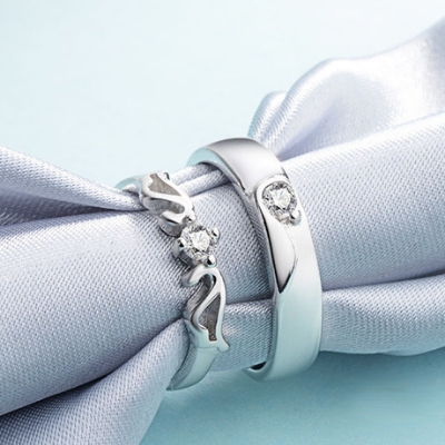 Picture of Premium Quality Couple Ring | Wedding Love Ring - Silver