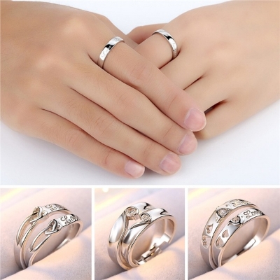 Picture of Premium Couple Ring Set | Silver Plated  | Gift Item - Silver