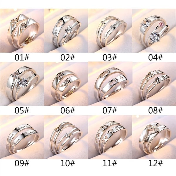 Picture of Premium Couple Ring Set | Silver Plated  | Gift Item - Silver