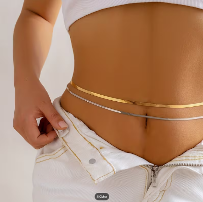 Picture of Trendy Body Chain for Women | Gold/Silver Waist Chain