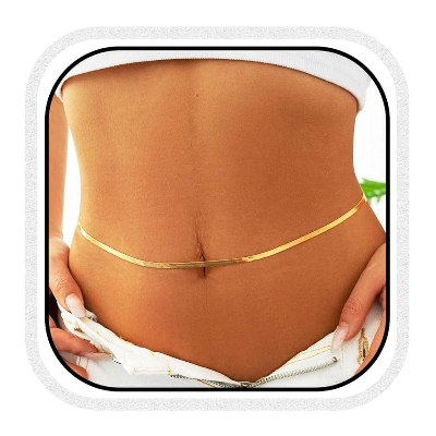 Picture of Fashionable Ladies Waist Chain | Adjustable Belly Chain for Women -  Golden