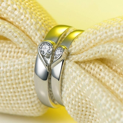 Picture of Beautiful Couple Ring | Engagement Wedding Ring - Silver