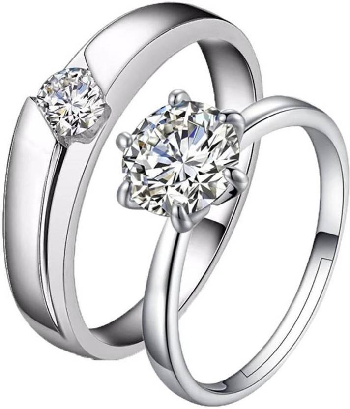 Picture of Beautiful Couple Ring | Engagement Wedding Ring - Silver
