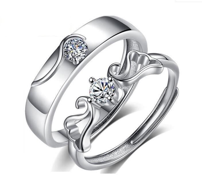Picture of Stylish Love Ring Set for Couples - Silver
