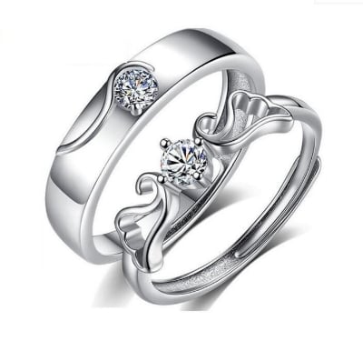 Picture of Stylish Love Ring Set for Couples - Silver