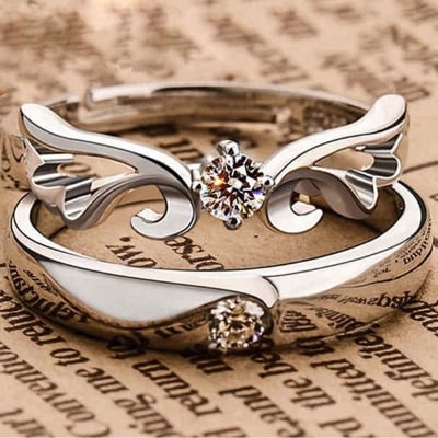 Picture of Stylish Love Ring Set for Couples - Silver