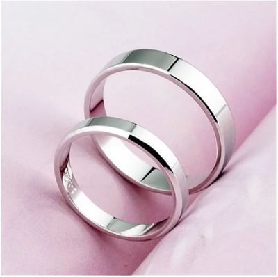 Picture of Stylish Love Ring Set for Couples - Silver