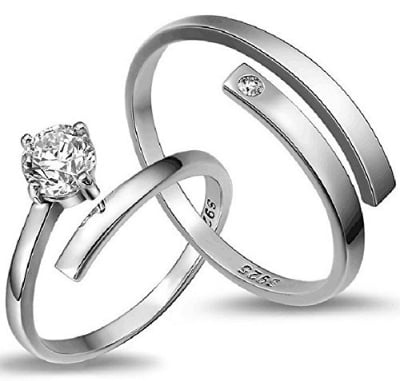 Picture of Fashion Matching Couple Ring | Engagement Wedding Jewelry - Silver