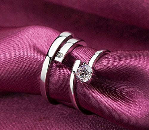 Picture of Fashion Matching Couple Ring | Engagement Wedding Jewelry - Silver