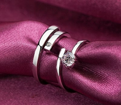 Picture of Fashion Matching Couple Ring | Engagement Wedding Jewelry - Silver